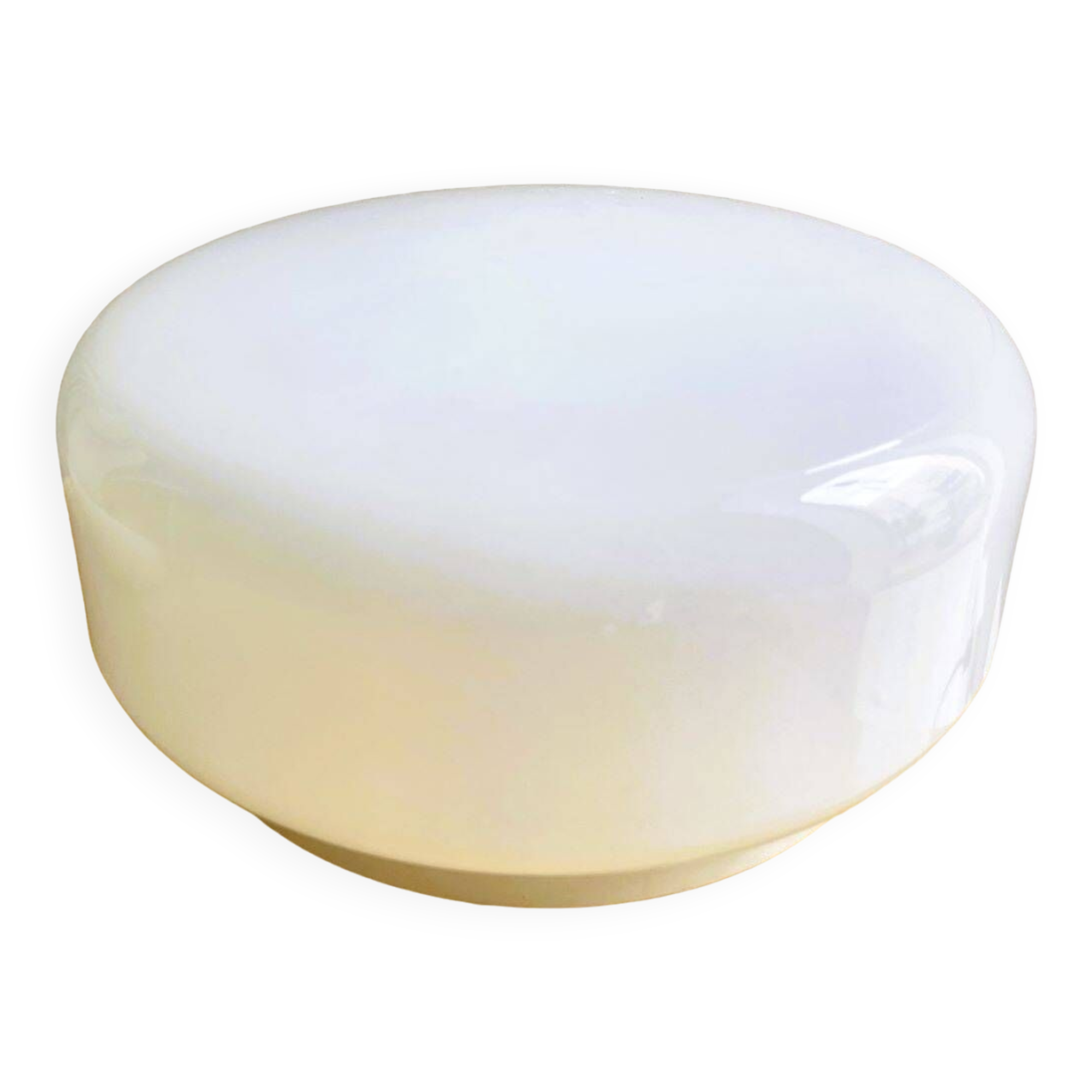 Minimalist white opaline glass pill flush mount ceiling or wall lamp
