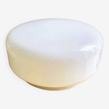 Minimalist white opaline glass pill flush mount ceiling or wall lamp