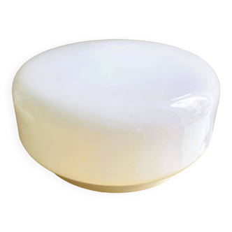 Minimalist white opaline glass pill flush mount ceiling or wall lamp