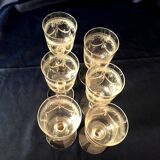 Suite of 6 cooked wine or port glasses in beautifully worked crystal tabletop art