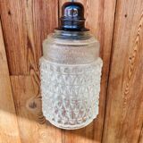 Globe hanging lamp in vintage molded glass