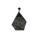 Polygonal black ceramic iridescent lamp 1980s memphis milano light table retro