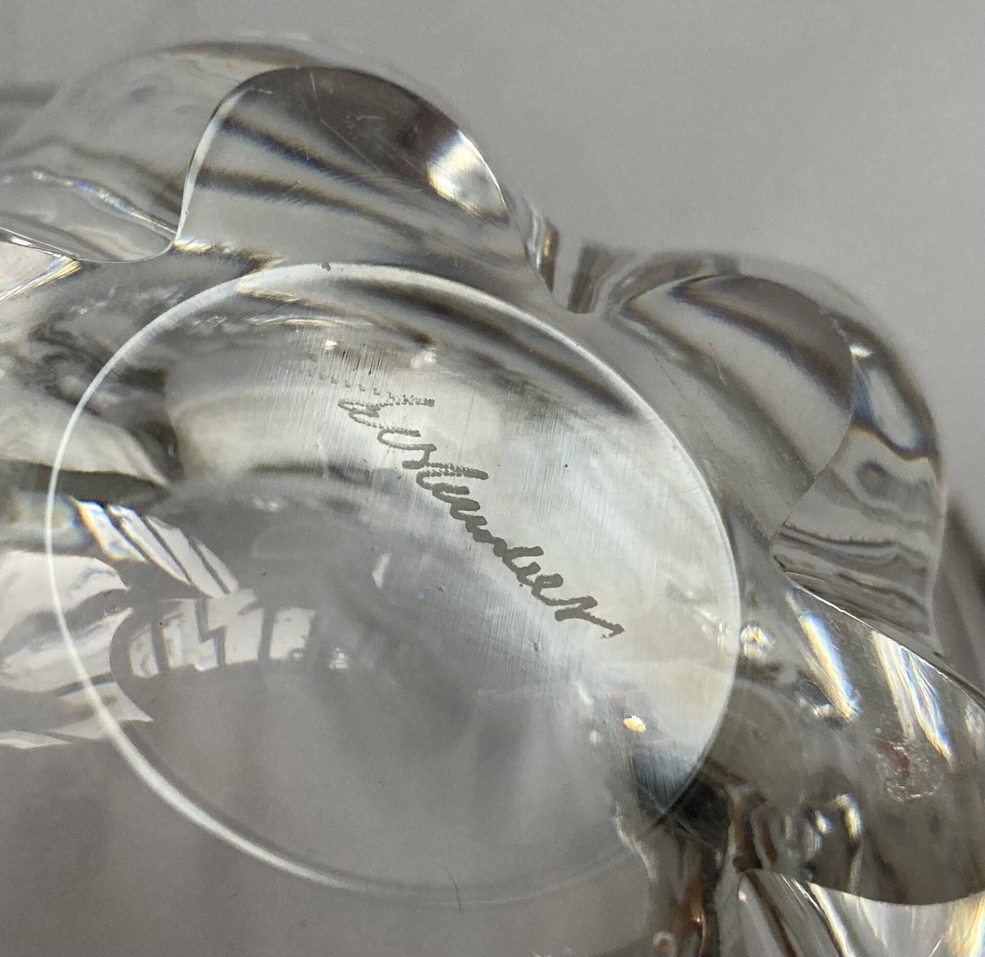 Val Saint Lambert crystal ashtray empty pocket