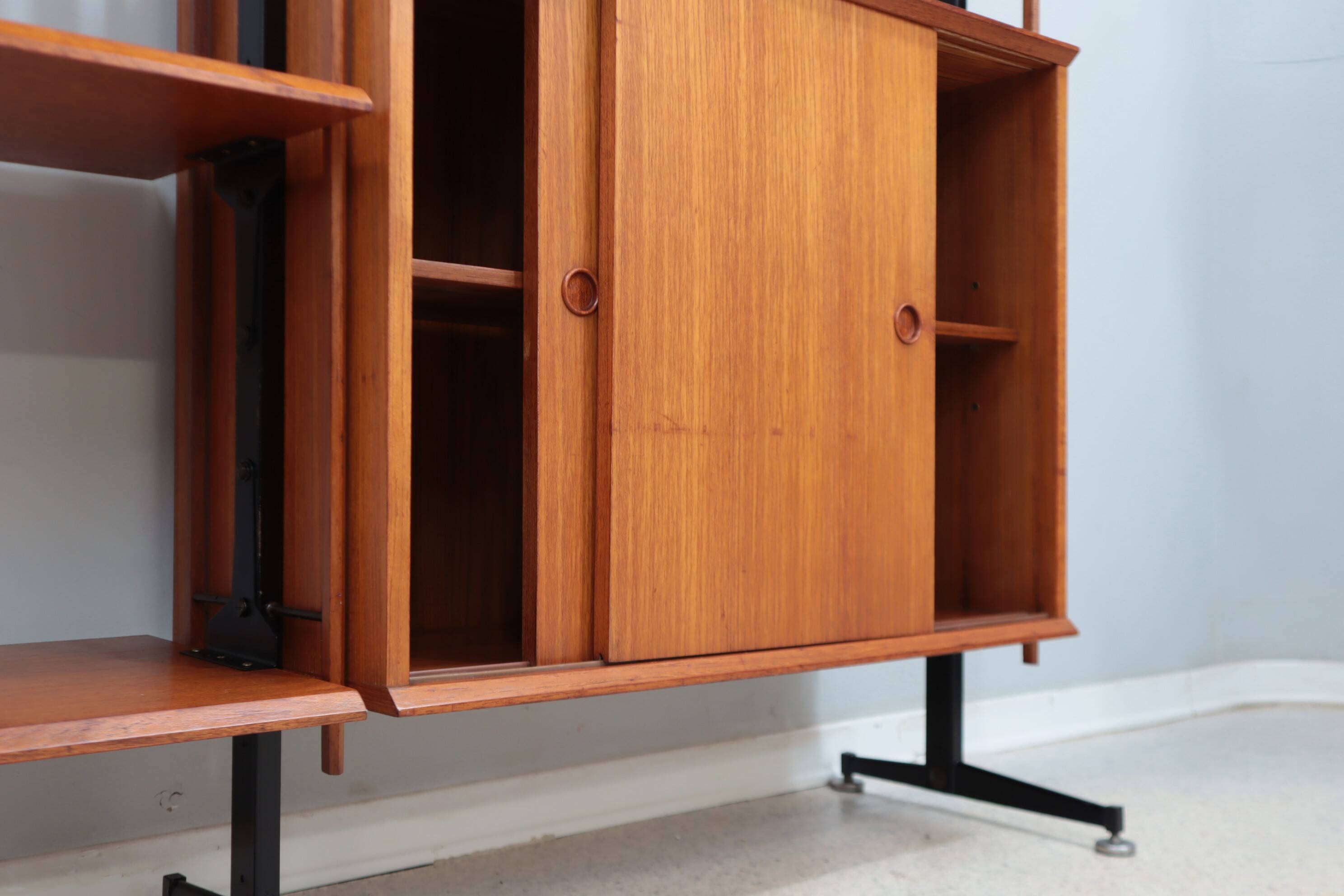 Mid century modular blonde teak bookcase 1960s