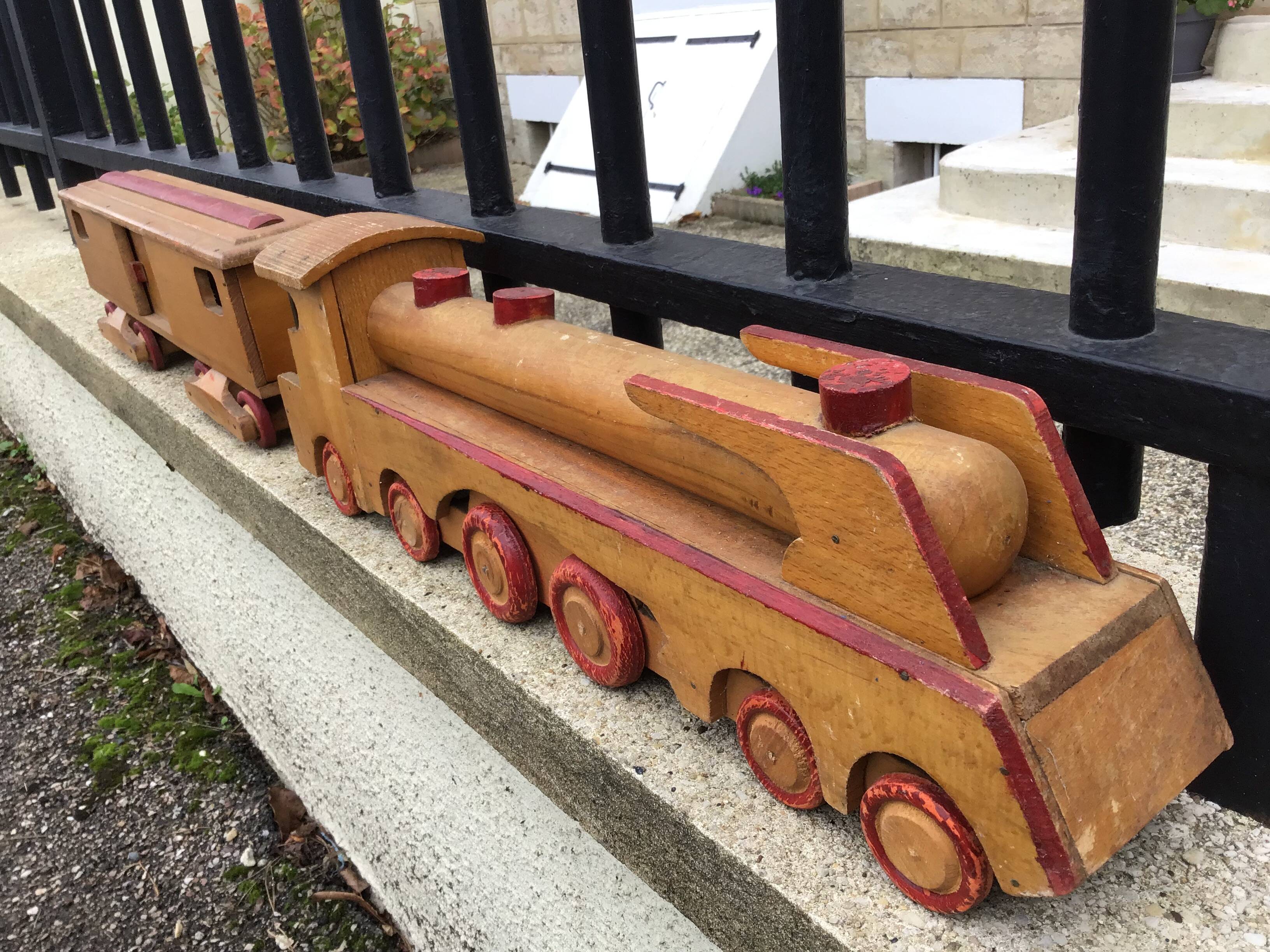 Folk art wooden train