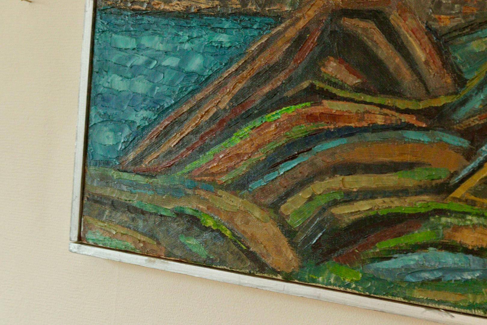 Oil on canvas "View" by Alvar Andersson