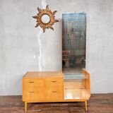 Coiffeuse vintage, en bouleau, table de toilette / meuble d'entrée