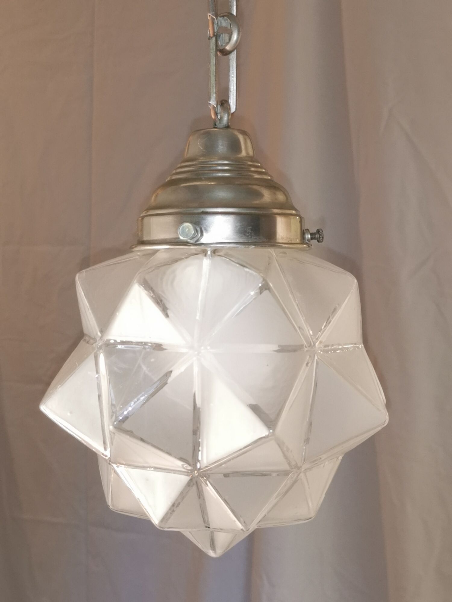 Star hanging in frosted glass and aluminum, 1960