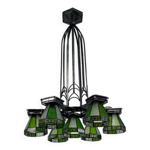 Important lustre en fer - circa