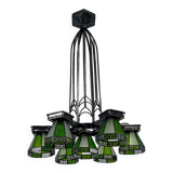 Important wrought iron chandelier, Art Deco Gothic, France, Circa 1920