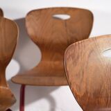 Vintage Style Red Dining Chairs (Circa 1950). Set of 4