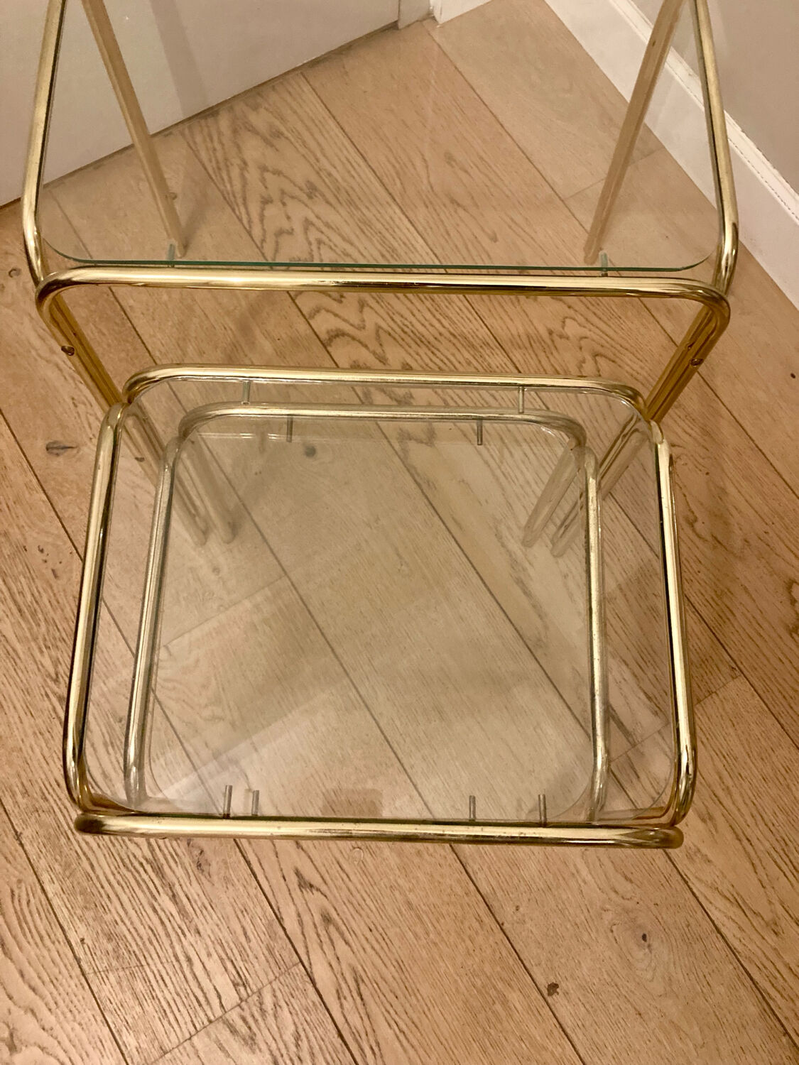 Nested metal table