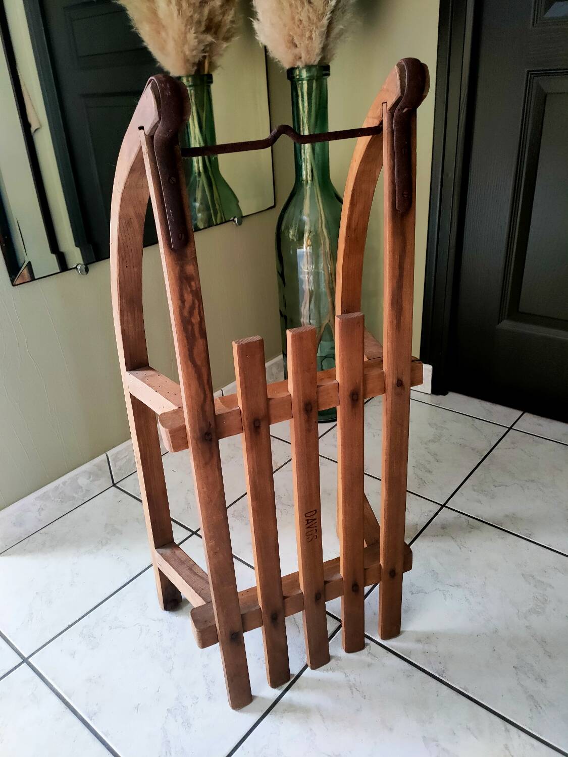 Old Davos wooden sled