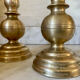 Pair of solid brass candlesticks from the 19th century.