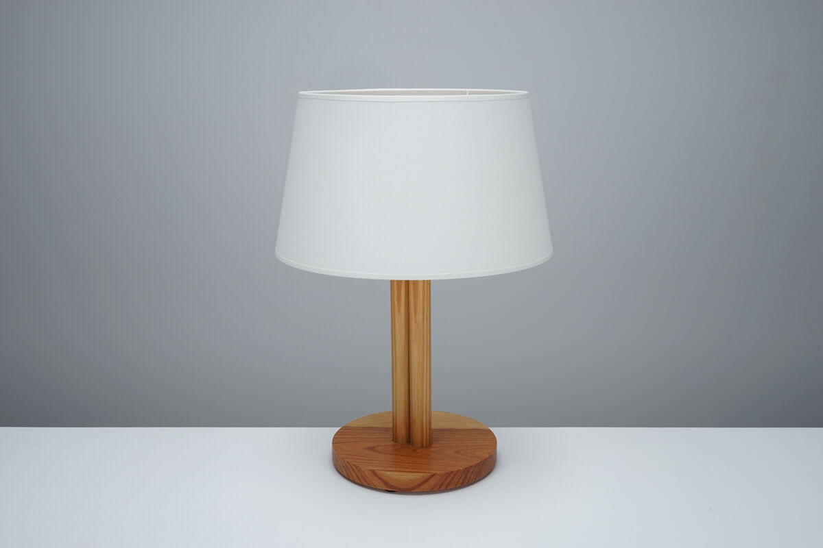 Lampe de table en bois à fut trilobé circa 1970