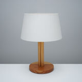 Lampe de table en bois à fut trilobé circa 1970