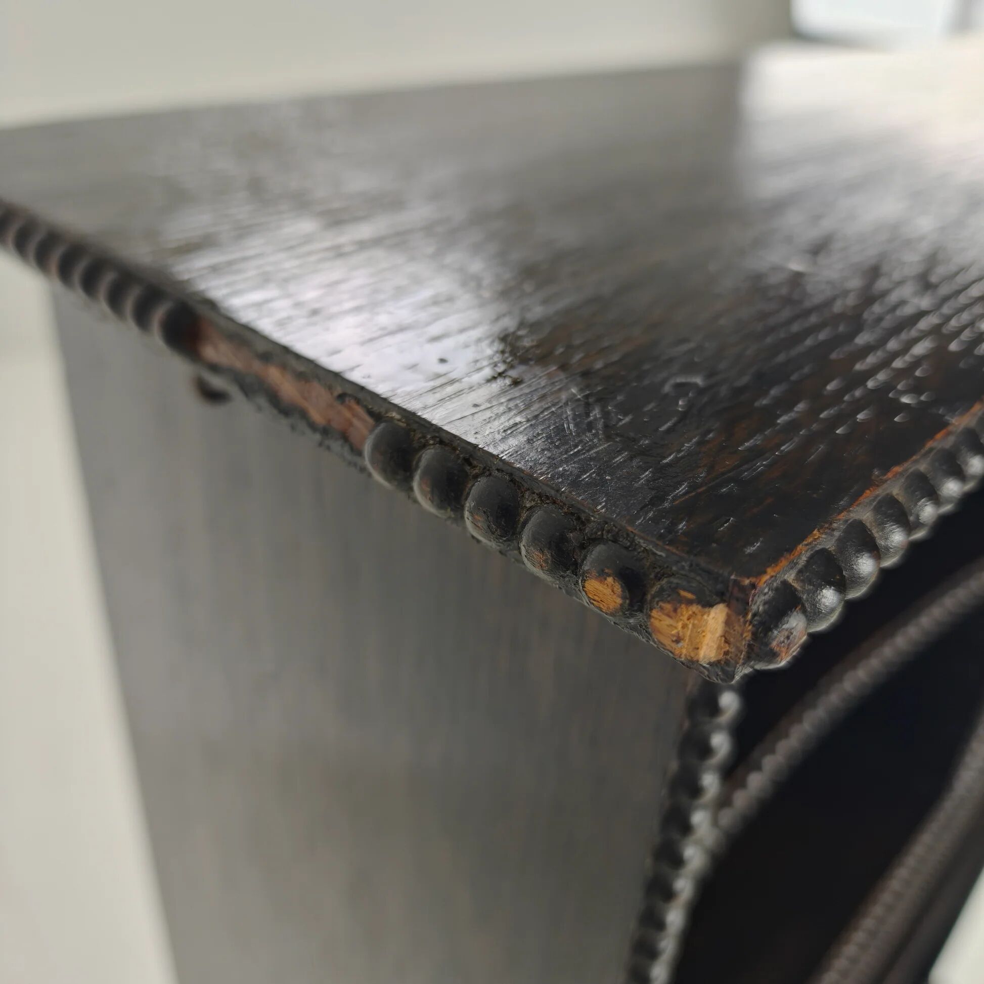 20th century open bookcase with bead motif