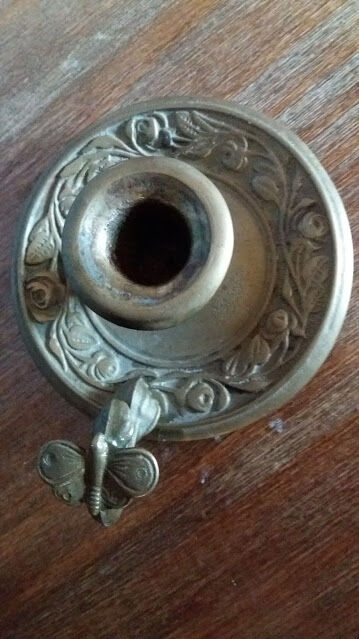 Butterfly brass candlestick