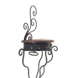 Console wall shelf in wrought iron and wood