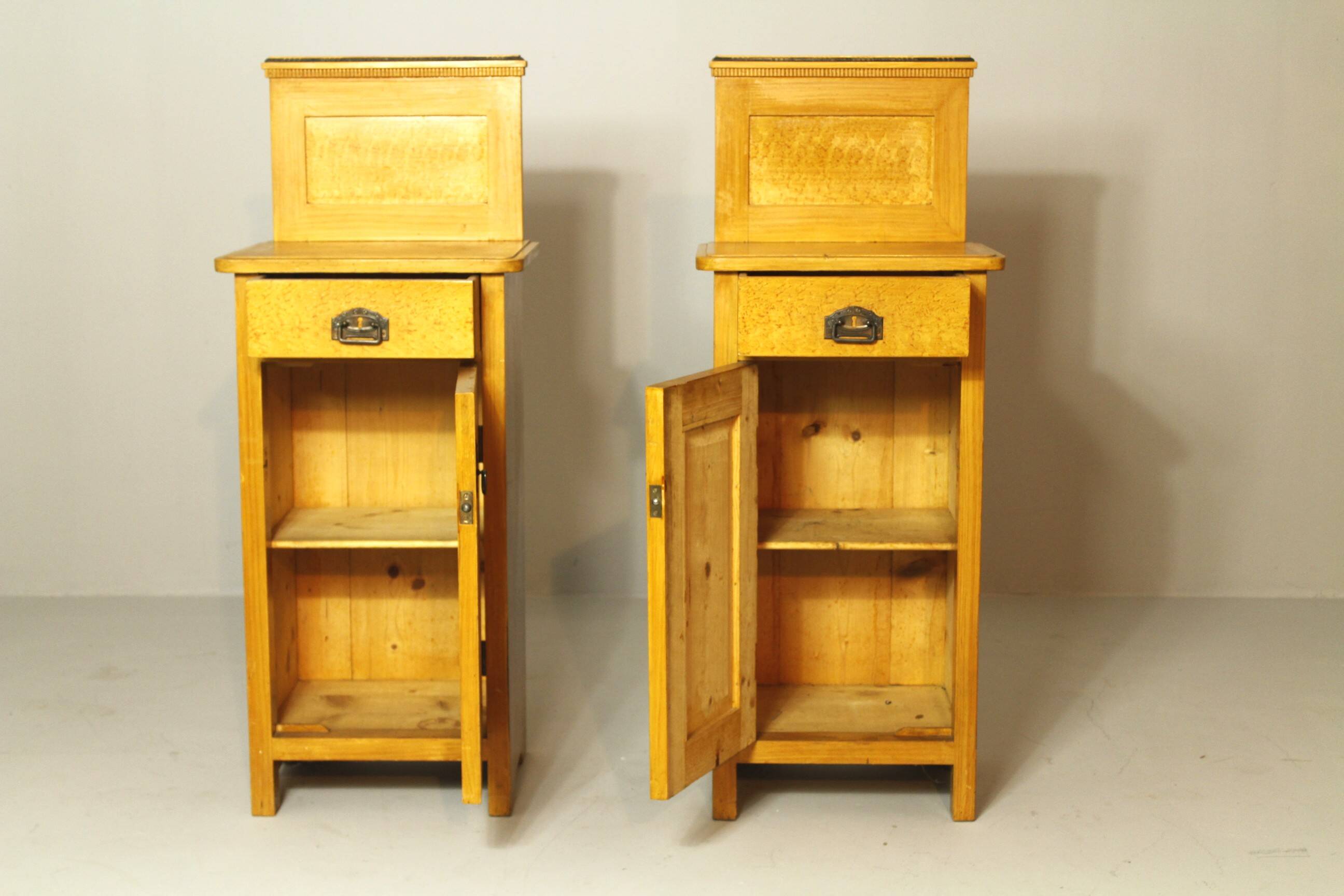 Pair of Bedside Tables. Folk art, Bohemia 1920