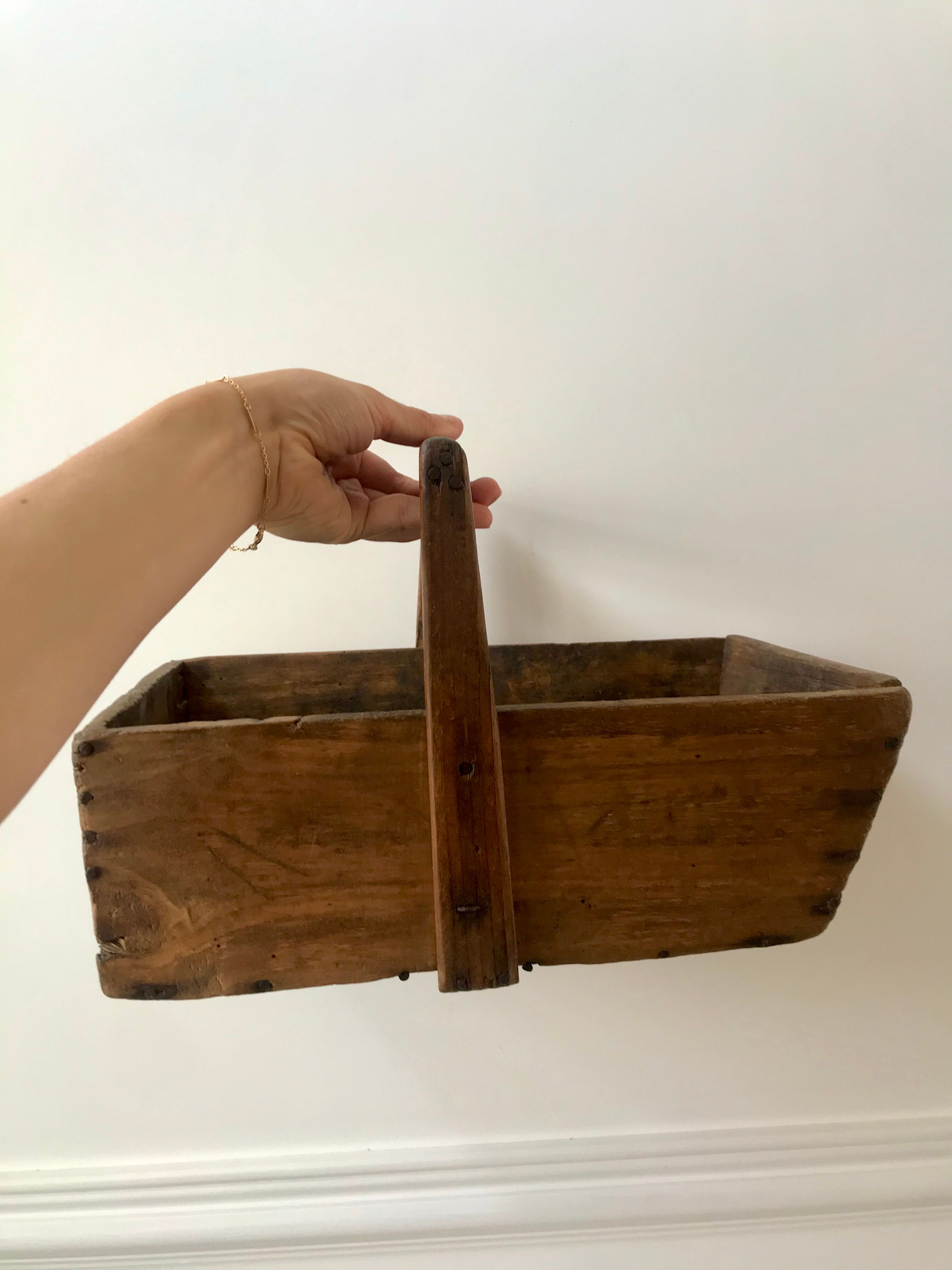 panier en bois ancien début XXème