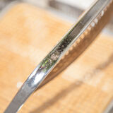 Set of 3 folding chairs in rattan and chromed metal, vintage chair, design, 60's