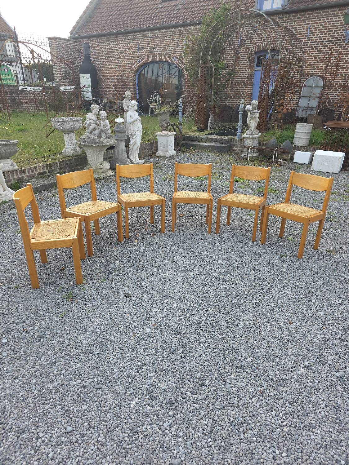6 chaises vintage en orme maison Regain années 60