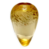 Straw Colored Murano Glass Vase attr. to Fratelli Toso with Aventurine