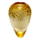 Vase en verre de Murano couleur paille attribué à Fratelli Toso avec aventurine