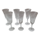 6 Bayer crystal stemmed glasses, 1970