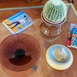 Art deco violet glass centerpiece, Le Verre Francais, Charles Schneider, France, 1930s