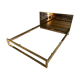 Belgo Chrom bed in gold metal and bronze mirrored headboard, 1970