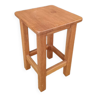 Tabouret de ferme vintage en chêne