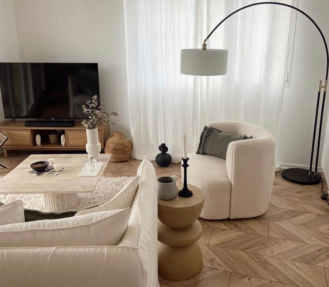 Natural travertine square Kalia coffee table 90x90