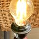 Large 1970 wooden lamp foot turned plum