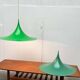 Semi-model tulip pendant lamp green space Danish mid-century by Claus Bondrup and Torsten Thorup for Fog & Mørup, 1960s, set of 2