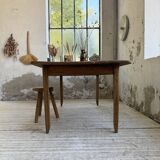 Beech and pine farmhouse table with spindle legs 170 cm
