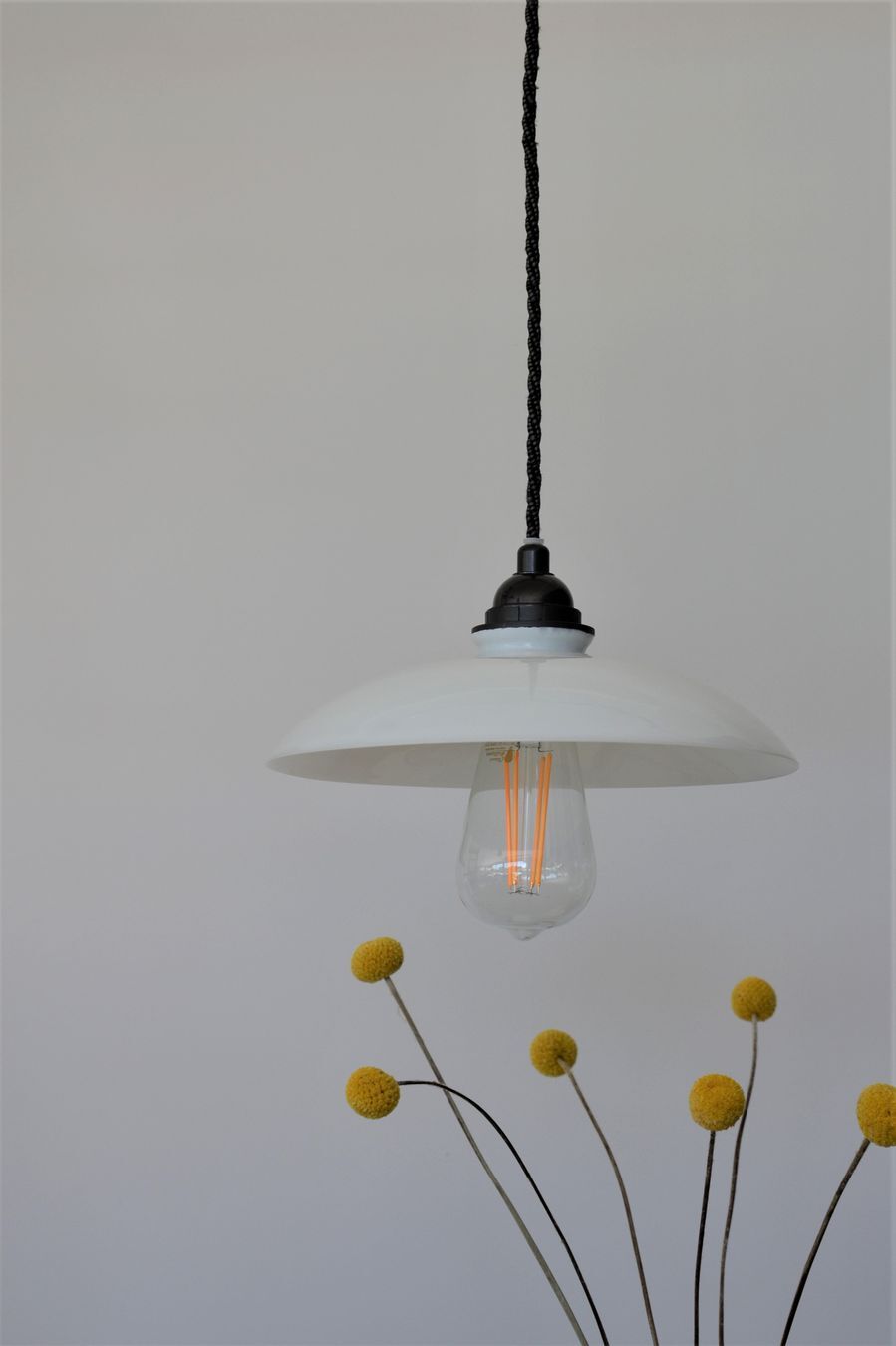 Black and white opaline hanging