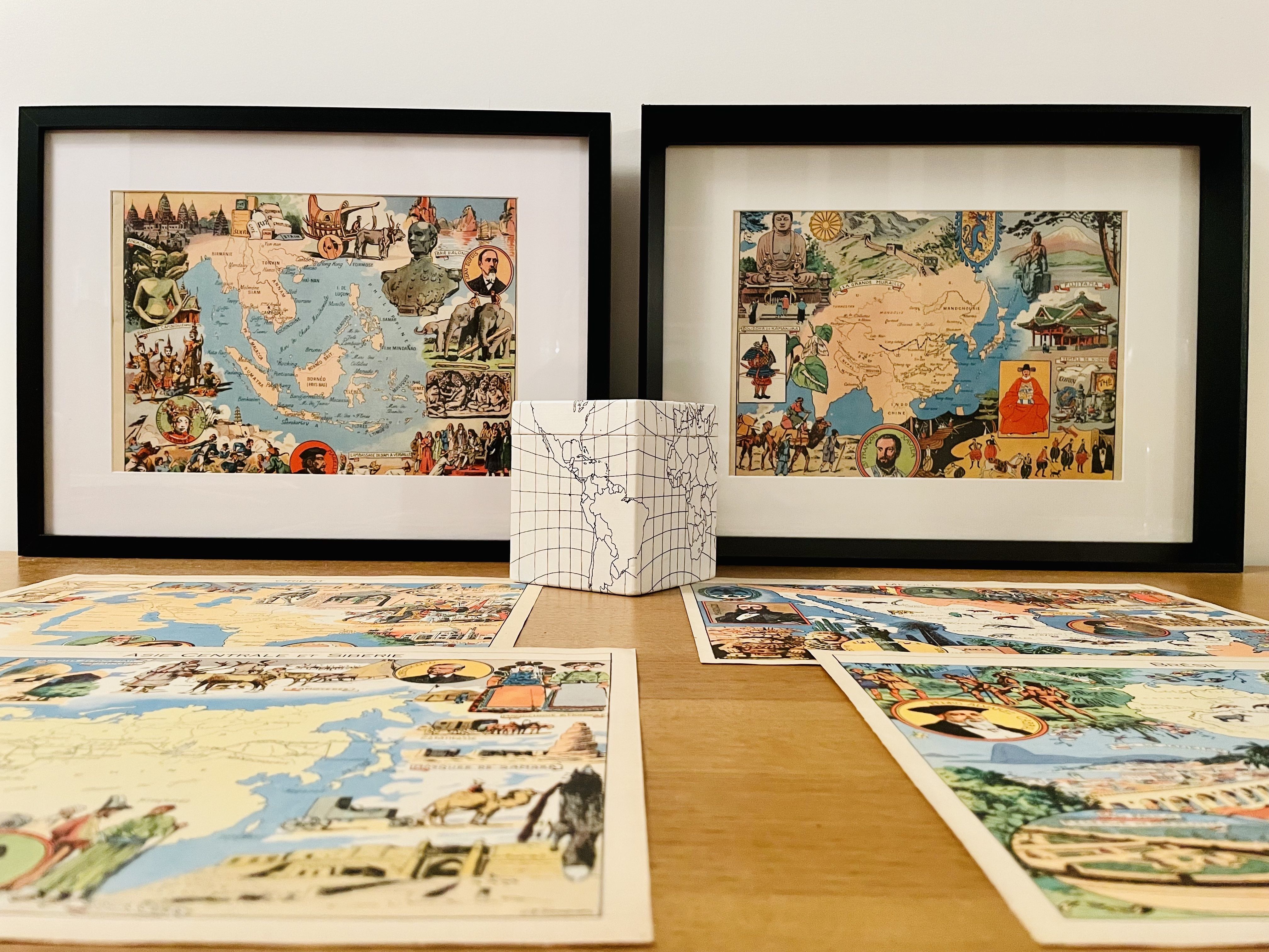 Old poster map of North Africa from 1948 - JP Pinchon