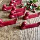 Set of 8 vintage slip knife holders in the shape of red ducks and
