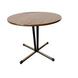 Vintage round side table / side table with black star base