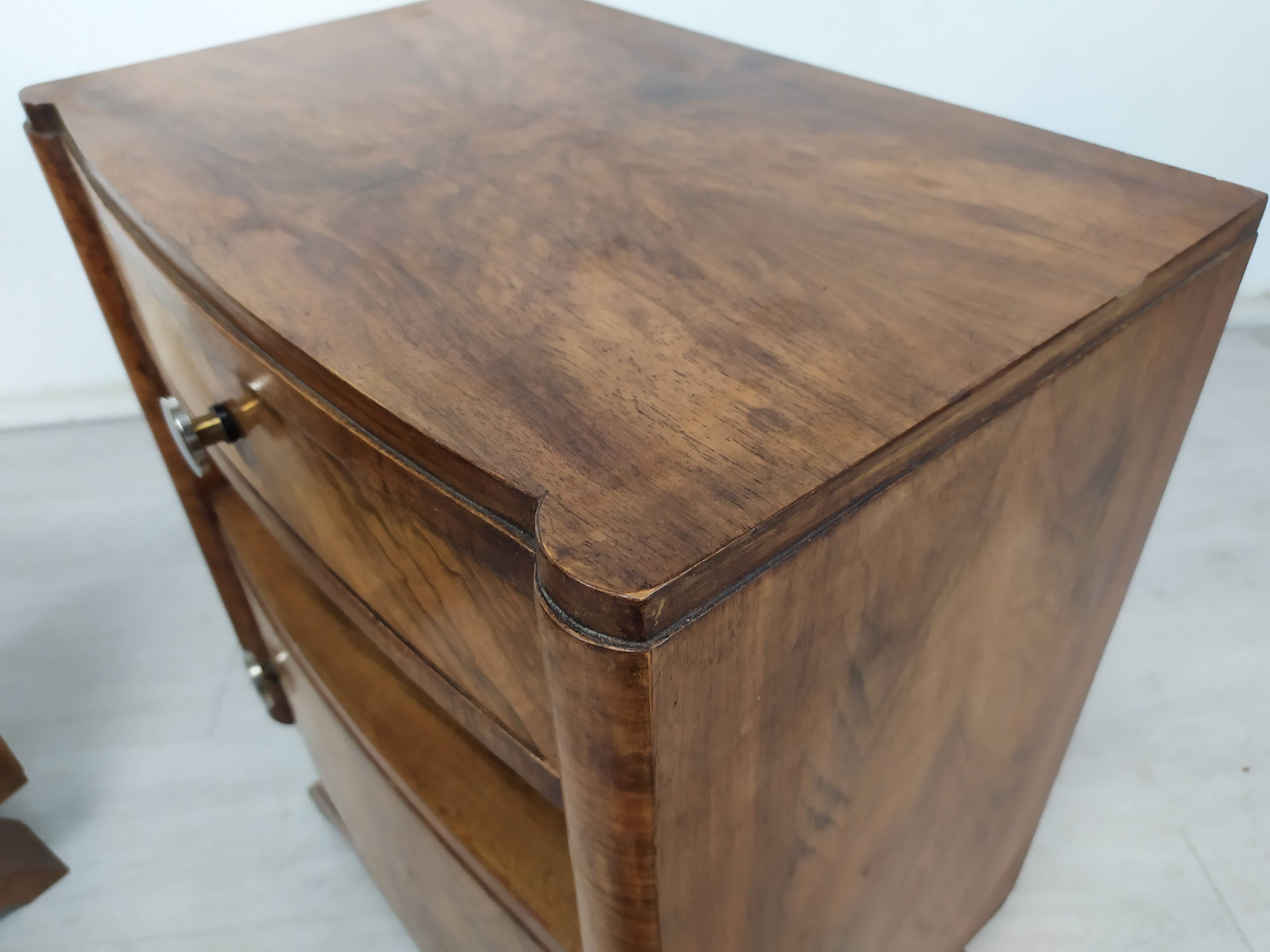 Pair of art deco bedside tables