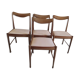 4 scandinavian beige white teak chairs