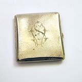Art Deco cigarette case, alpaca cigarette holder with WS monogram.