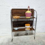 Desserte pliante vintage à roulettes