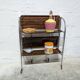 Desserte pliante vintage à roulettes