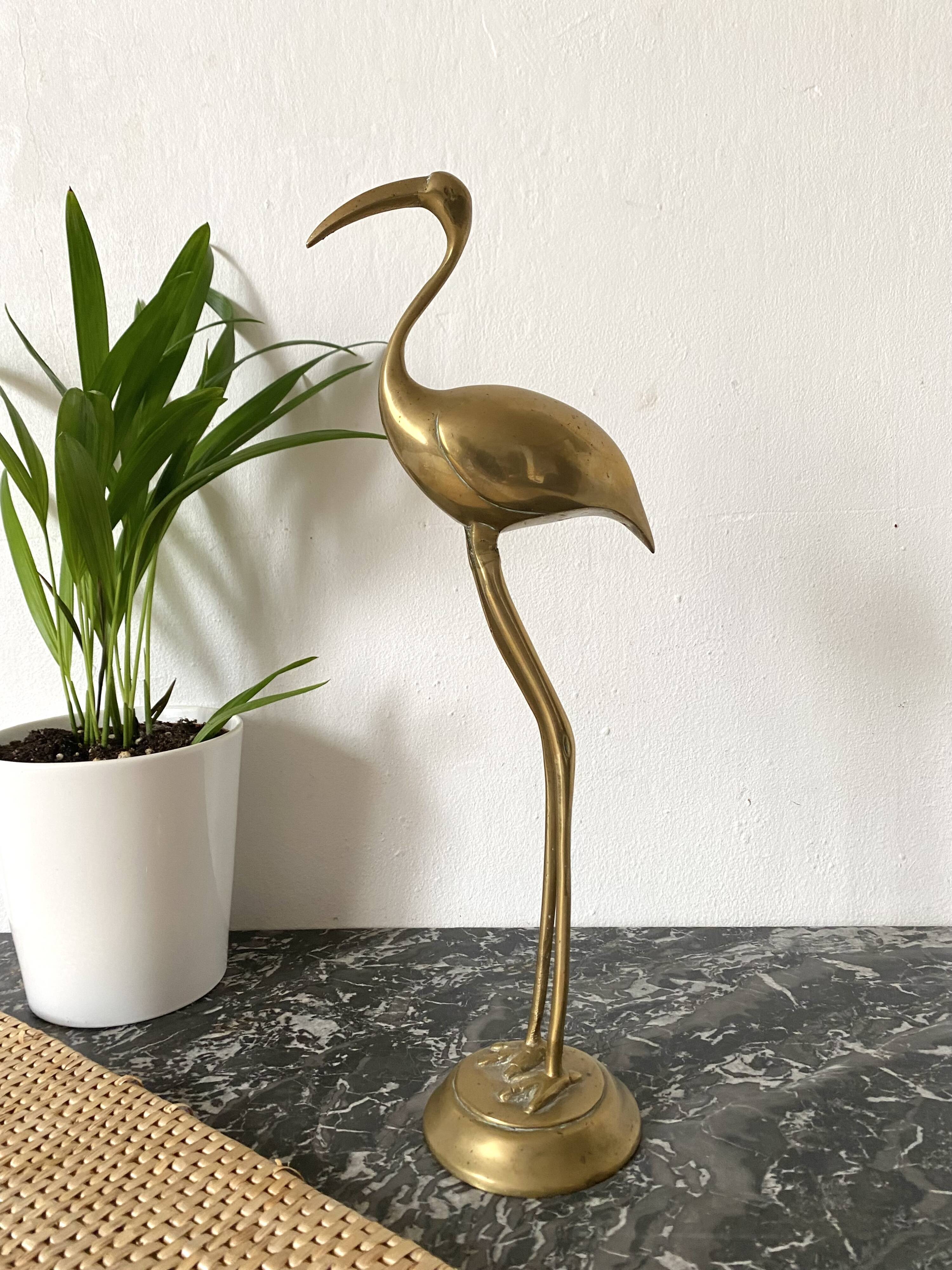 Oiseau en laiton doré 36 cm