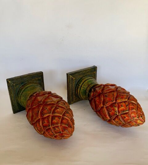 Wooden roman pine cones