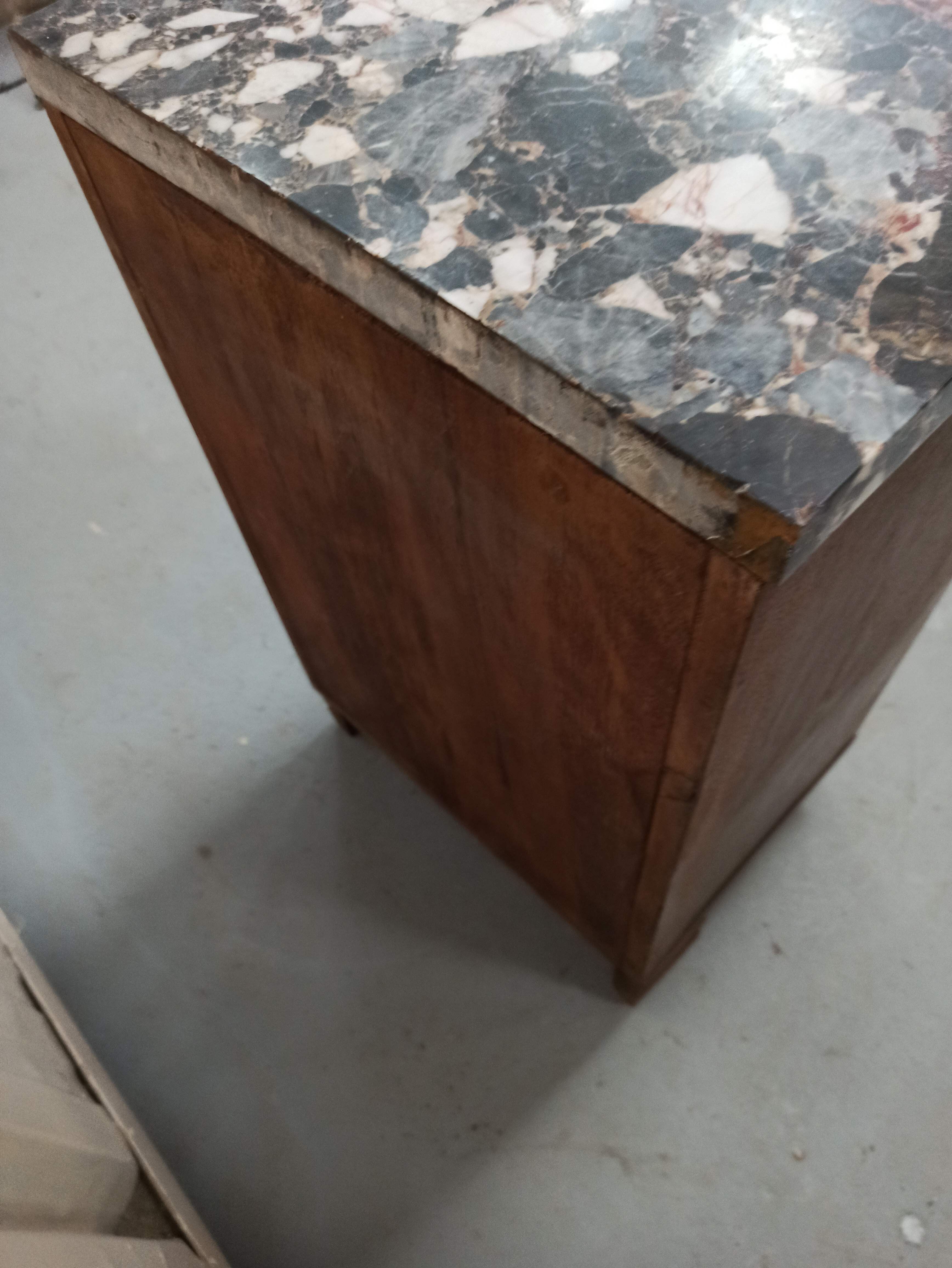 Bedside table art deco top marble