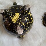 Théière moucheté noire et jaune